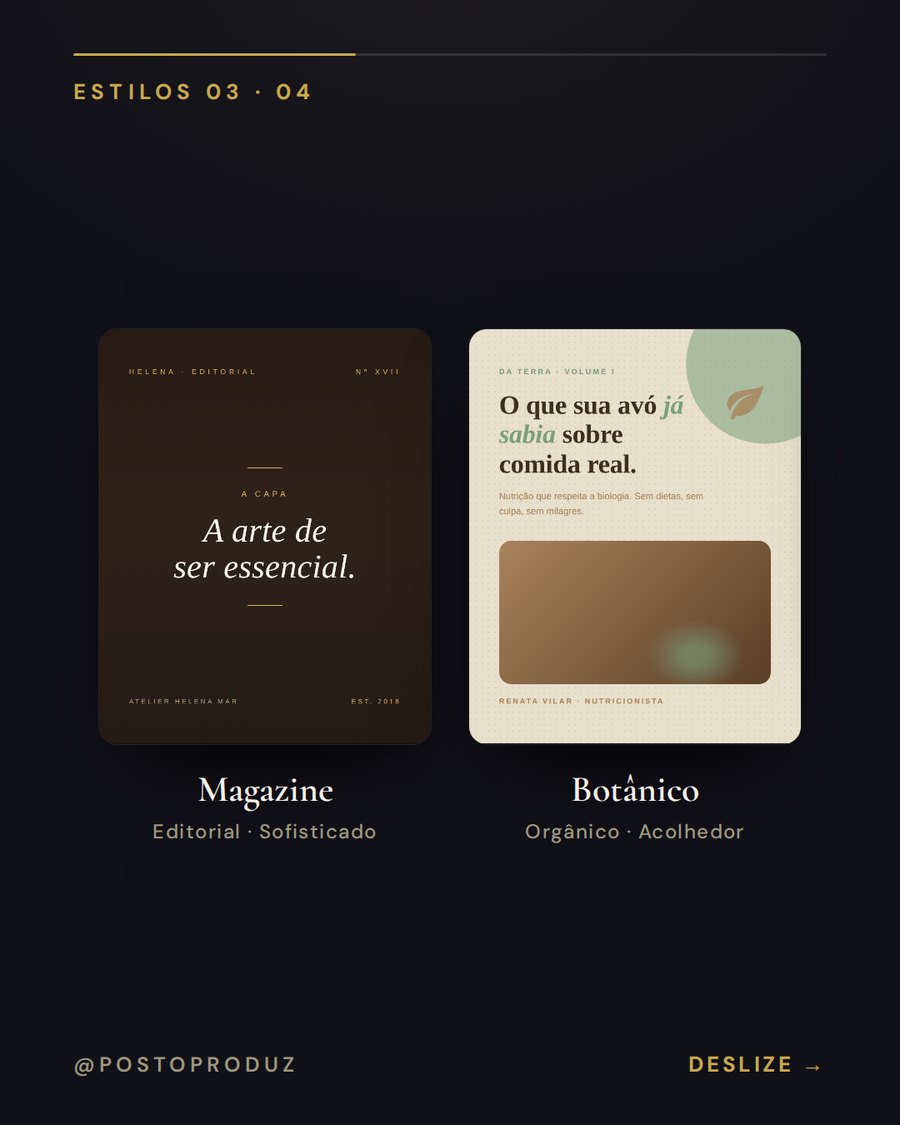 Estilos Magazine e Botânico aplicados