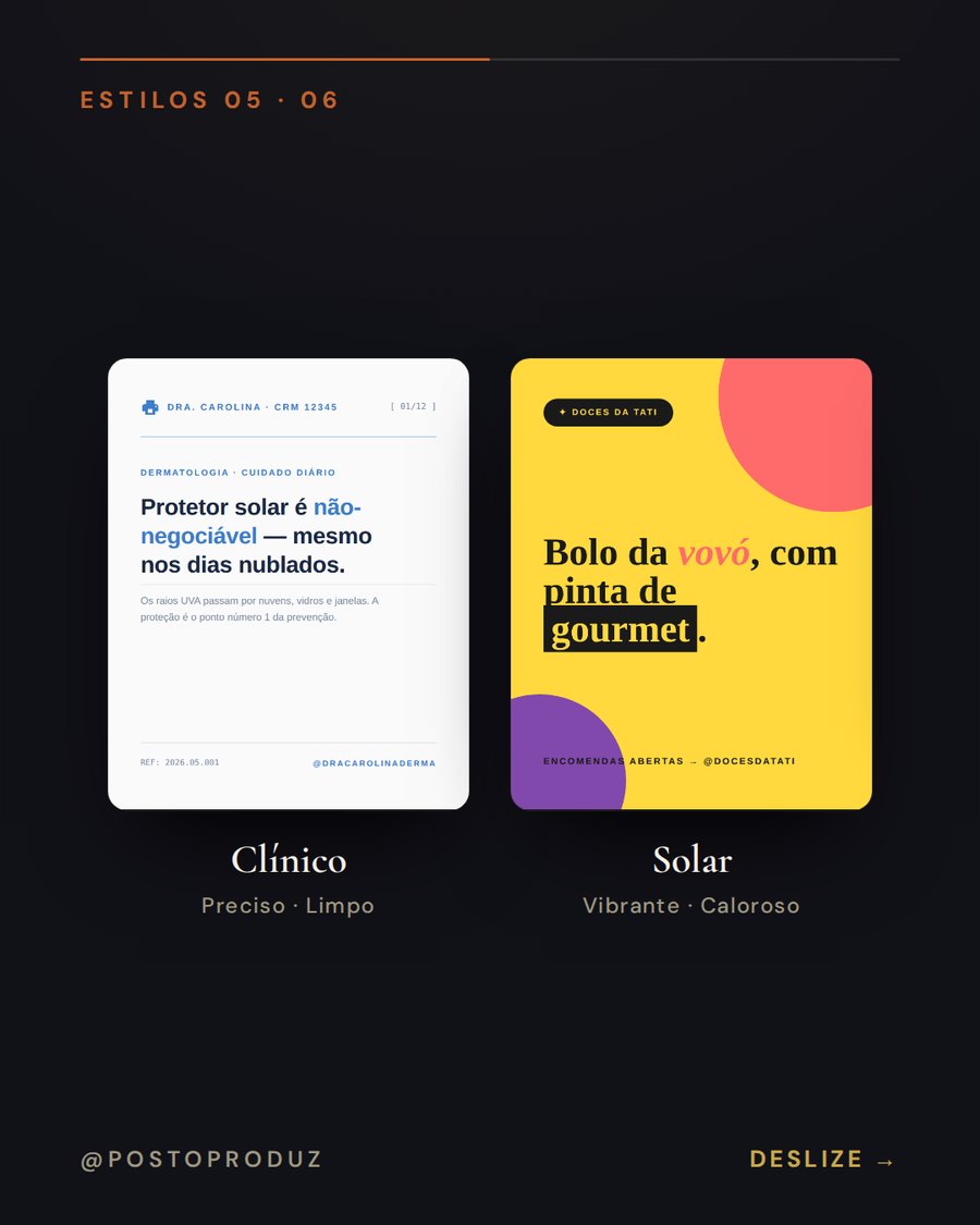 Estilos Clínico e Solar aplicados